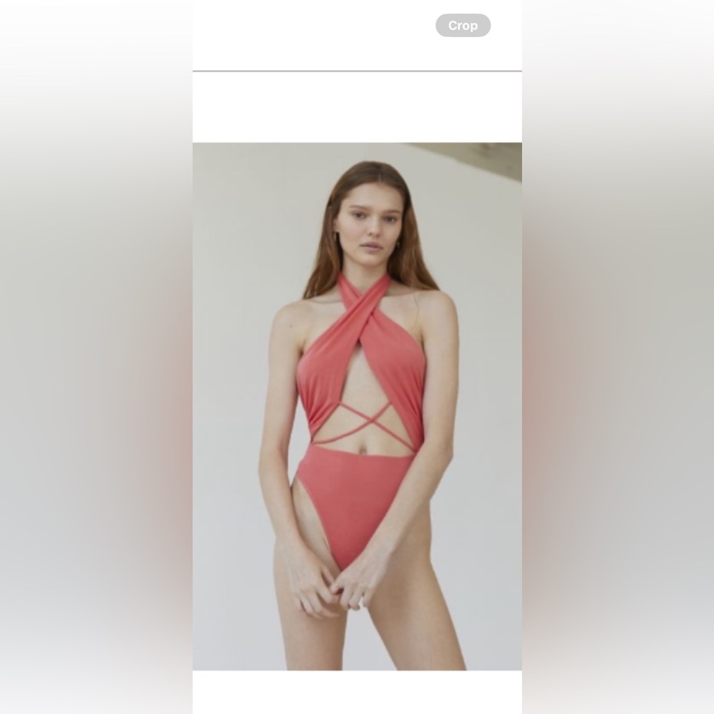 Chic Halter Cross thong bodysuit